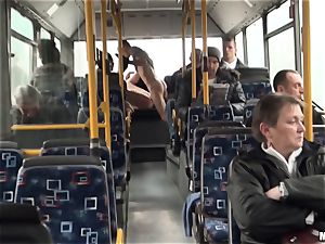Lindsey Olsen bangs her stud on a public bus